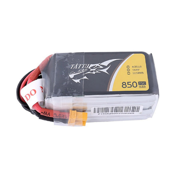 Tattu - 850mAh 14.8V 75C 4S1P Mini Quad FPV Battery with XT-30 Plug
