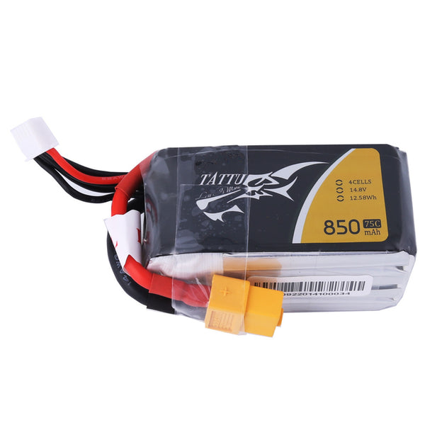 Tattu - 850mAh 14.8V 75C 4S1P Mini Quad FPV Battery with XT-60 Plug