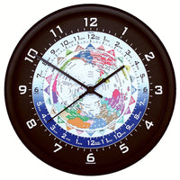 Trintec - World time clock, Black Frame, 10" | WTC04