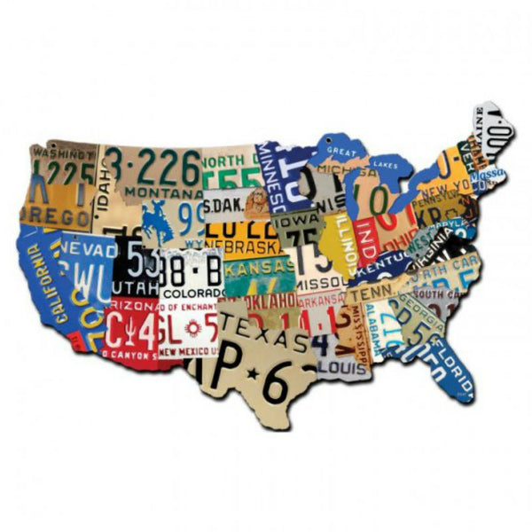 The Vintage Sign Company - 19 x 13 USA License Plate Map | PS197
