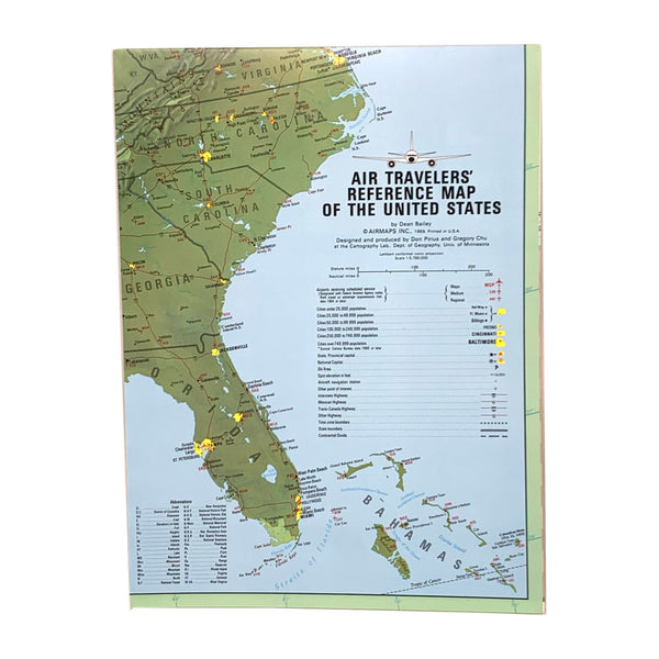 United States Air Traveler's Reference Map Map 34'' X 23''