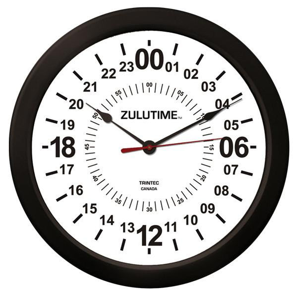 Trintec - 14'' ZULUTIME™ 24-Hour Clock | ZT24HR14-W