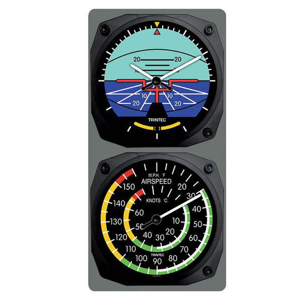 Trintec - Classic Artificial Horizon/Airspeed Clock & Thermometer Set | 9063/9061