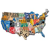 The Vintage Sign Company - 15 x 9 USA License Plate Map | PS440