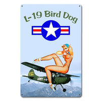 L-19 Bird Dog Pinup 12X18 Sign