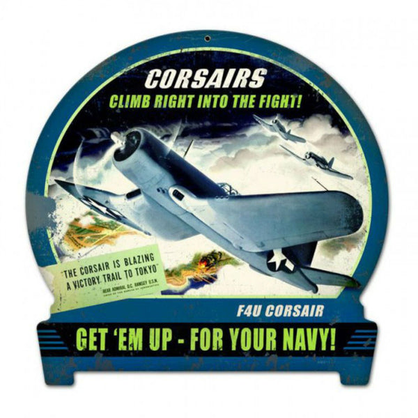 Vintage Signs - Corsairs Climb 15in x 16in | HM011