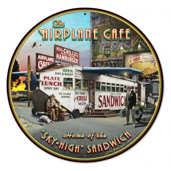 Vintage Signs - Airplane Cafe 28in x 28in | LG006
