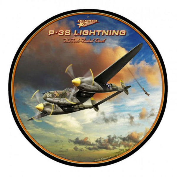 Vintage Signs - P-38 Lightning 14in x 14in | LG190