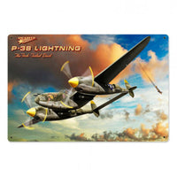 Vintage Signs - P-38 Lightning 18in x 12in | LG197