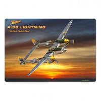Vintage Signs - P-38 Lightning 18in x 12in | LG203
