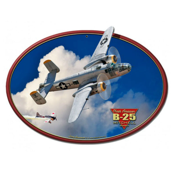 Vintage Signs - B-25 MITCHELL BOMBER 18in x 13in | LG683