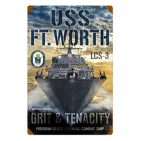Vintage Signs - USS Ft Worth 12in x 18in | LM017
