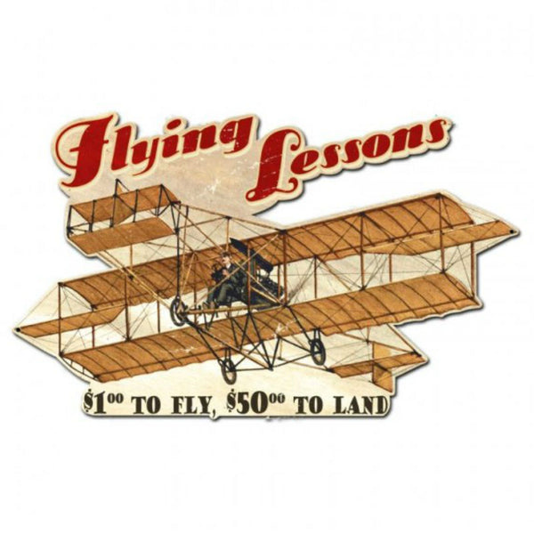 Vintage Signs - Flying Lessons 24in x 15in | PS330