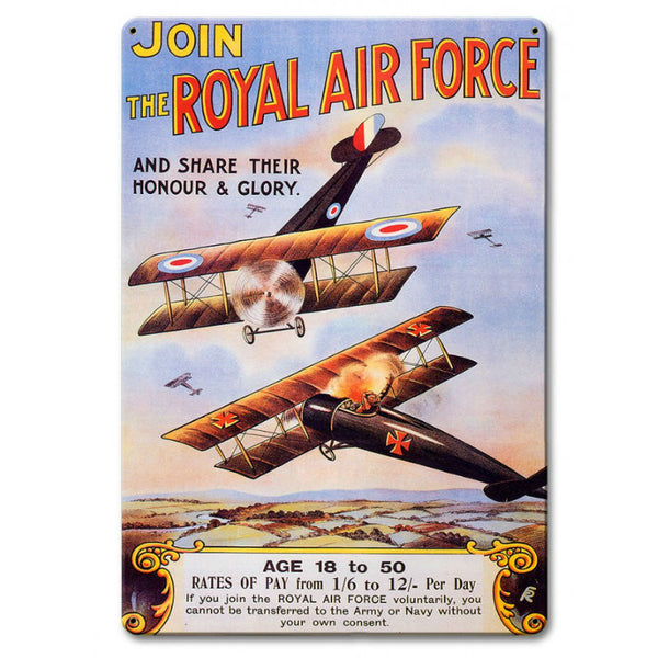 Vintage Signs - The Royal Air Force 12in x 18in | PTS634