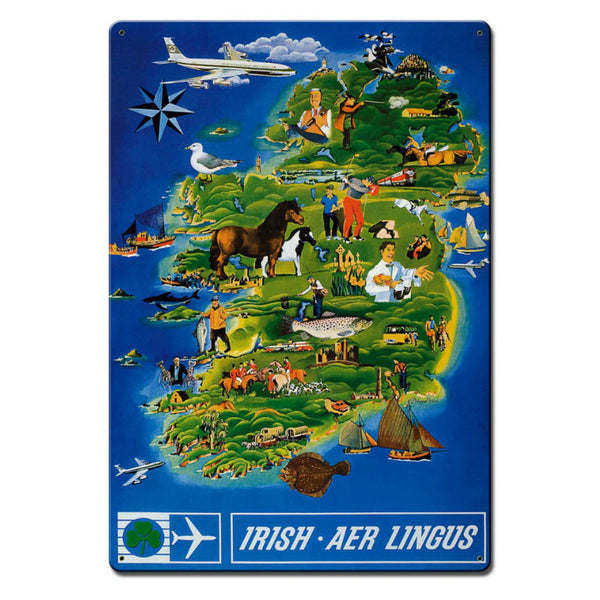 Vintage Signs - Irish Aer Lingus 16in x 24in | PTS635