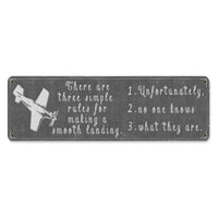 Vintage Signs - Rules For Making A Smooth Landing 20in x 5in | PTS669
