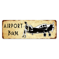 Vintage Signs - Airport Bum 20in x 5in | PTS670