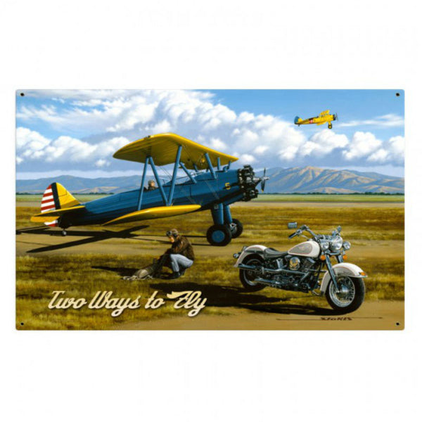 Vintage Signs - Two Ways To Fly 36in x 24in | STK042