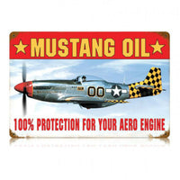 Vintage Signs - Mustang Oil 18in x 12in | V253