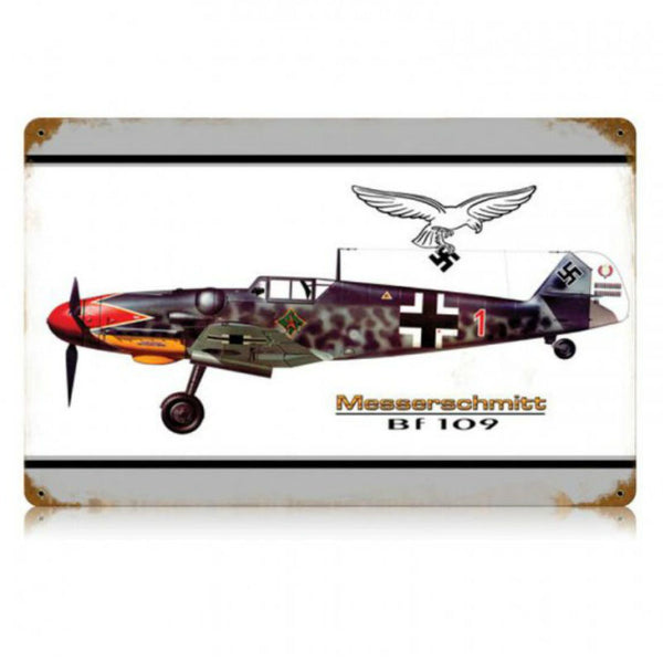 Vintage Signs - Bf-109 Messerschmitt 18in x 12in | V350