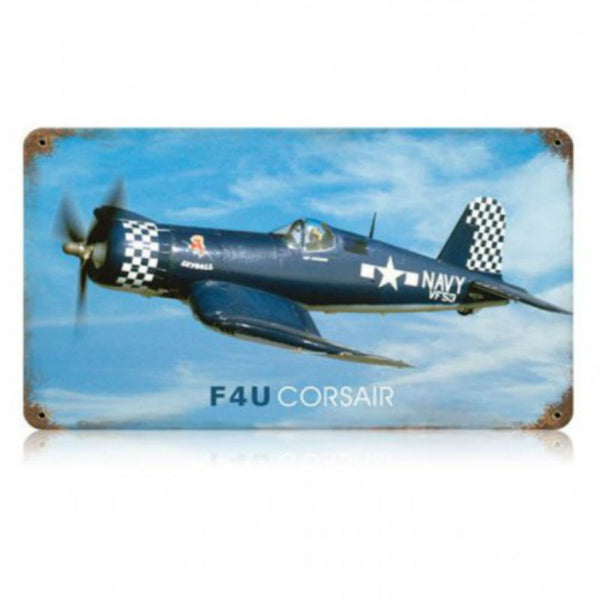 Vintage Signs - F4U Corsair 14in x 8in | V361