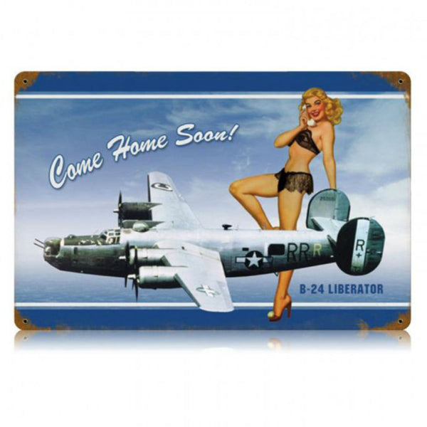 Vintage Signs - Come Home Soon 18in x 12in | V388