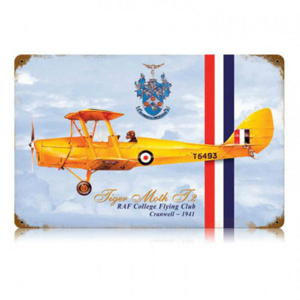 Vintage Signs - Tiger Moth 18in x 12in | V394