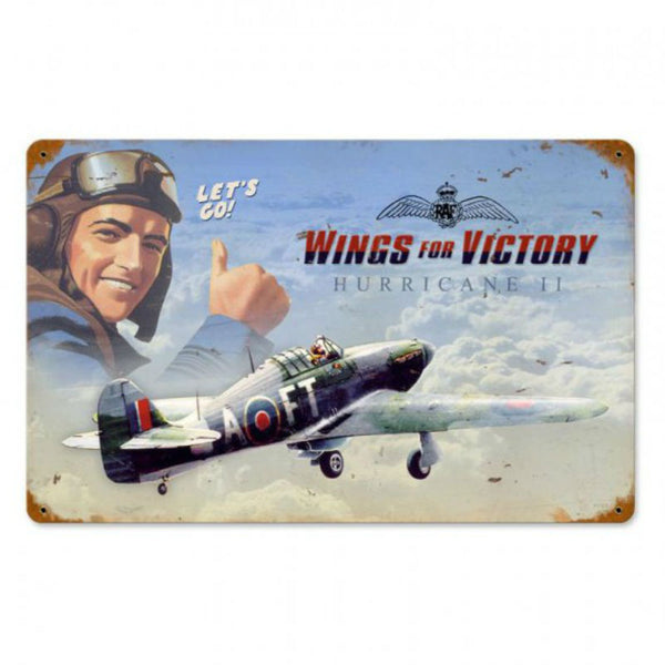 Vintage Signs - Wings For Victory 18in x 12in | V723