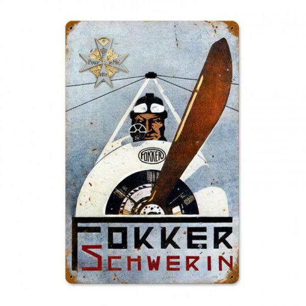 Vintage Signs - Fokker Schwerin 18in x 12in | V760