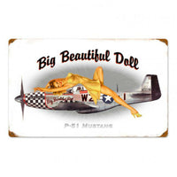 Vintage Signs - P51 Pinup 24in x 16in | V915