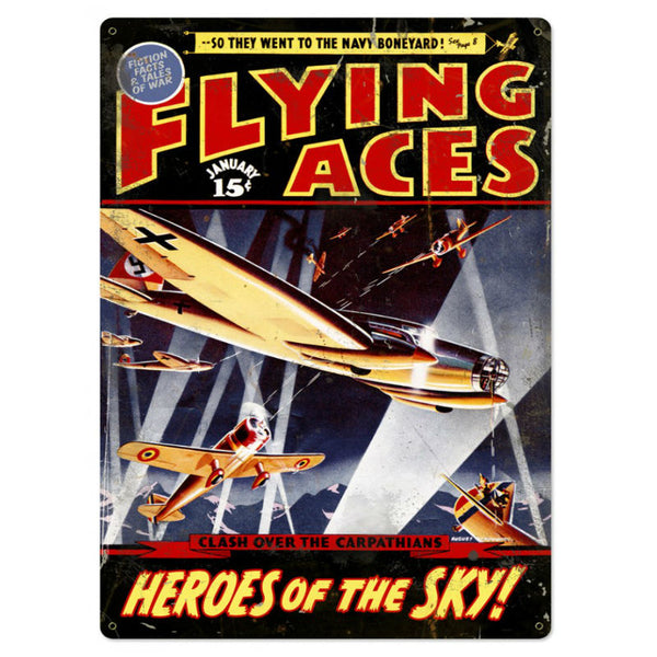 Vintage Signs - Flying Aces 24in x 36in | VXL026