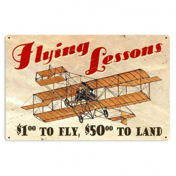 Vintage Signs - Flying Lessons 36in x 24in | VXL163