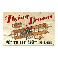 Vintage Signs - Flying Lessons 36in x 24in | VXL186