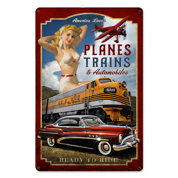 Vintage Signs - Planes Trains Sign | PTS572