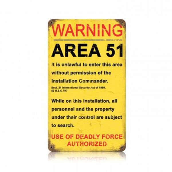 Vintage Signs - Area 51  8 x 14 Sign | V186