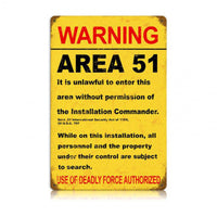 Vintage Signs - Area 51   12" x 18" Sign | V264